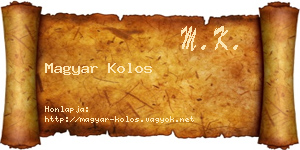 Magyar Kolos névjegykártya